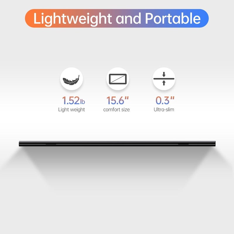 ForHelp 15.6inch Portable Monitor,1080P USB-C HDMI Second External Monitor for Laptop,PC,Mac Phone,PS,Xbox,Swich,IPS Ultra-Thin Zero Frame Gaming Display/Premium Smart Cover - Image 4